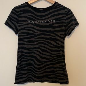 Vintage Michael Kors Bedazzled Zebra Print Top